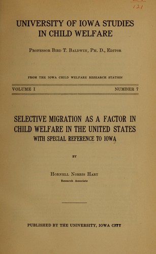 Selective migration as a factor in child welfare in the United States
