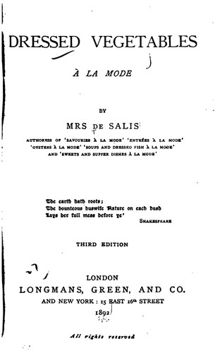 Dressed Vegetables à la Mode