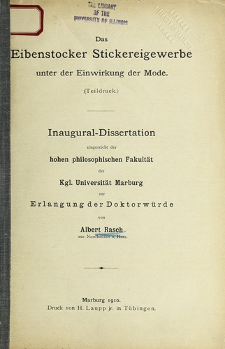 Das Eibenstocker stickereigewerbe unter der einwirkung der mode.