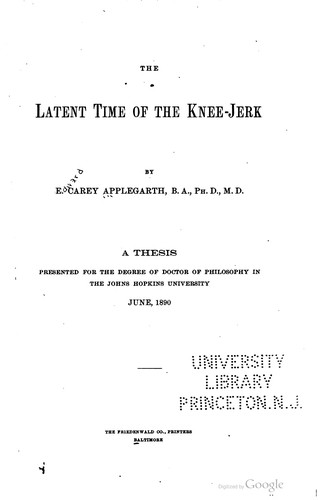 The latent time of the knee-jerk ...