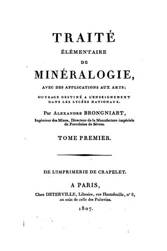 Traité élémentaire de minéralogie