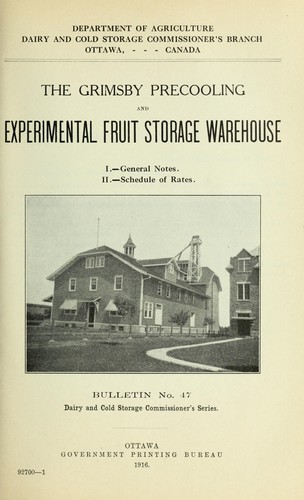 Grimsby Precooling and Experimental Fruit Storage Warehouse - 1. General Notes. 2. Schedule of Rates