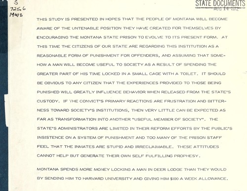 Social criteria for the design of imprisonment facilities in Montana