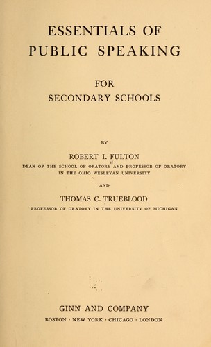 Essentials of public speaking for secondary schools