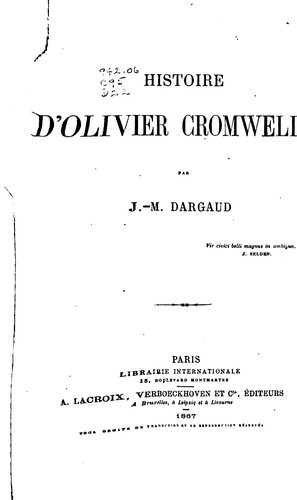 Histoire d'Olivier Cromwell