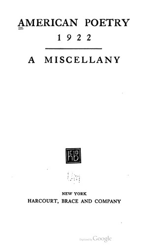 American poetry 1922
