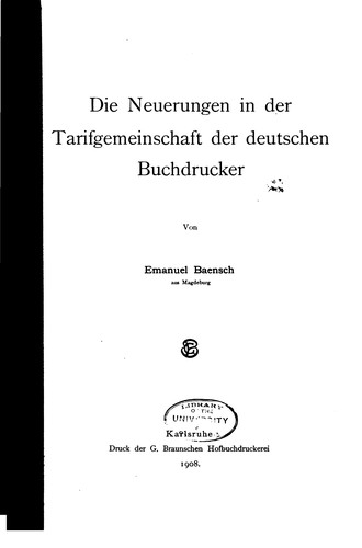 Die neuerungen in der tarifgemeinschaft der deutschen buchdrucker