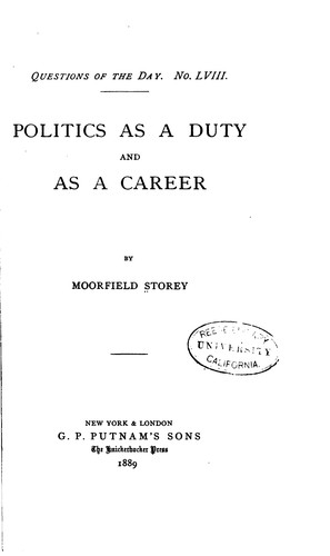 Politics as a Duty and as a Career