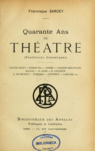 Quarante ans de théâtre
