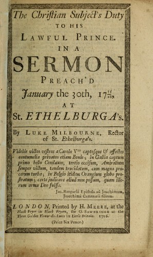 The Christian subject's duty to his lawful prince