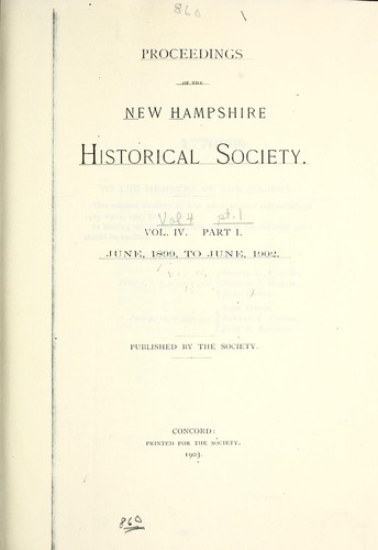 Proceedings of the New Hampshire Historical Society