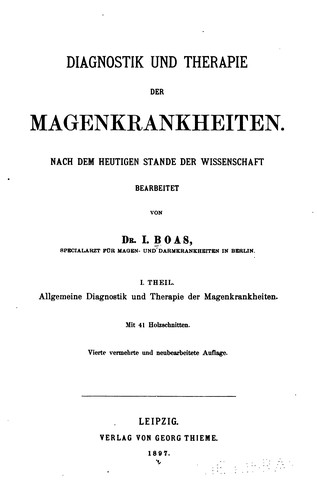Diagnostik und Therapie der Magenkrankheiten v.2, 1896