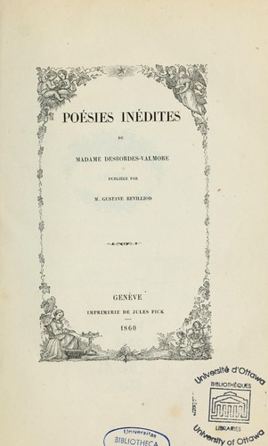 Poésies inédites
