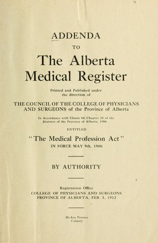 The Alberta medical register