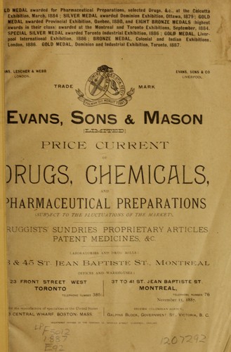 Prince current of drugs, chemicals, and pharmaceutical preparations
