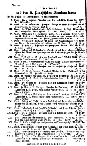 Publicationen aus den preussischen Staatsarchiven...