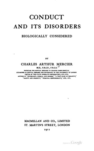 Conduct and its disorders