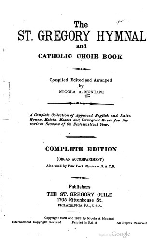 The St. Gregory hymnal and Catholic choir book