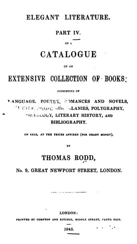 Catalogue of Books ...