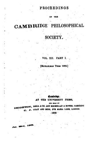Proceedings of the Cambridge Philosophical Society