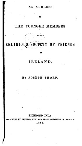 An Address to the Younger Members of the Religious Society of Friends in Ireland