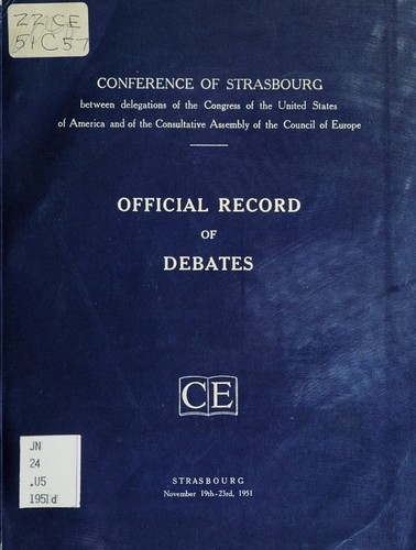Conference of Strasbourg between delegations of the Congress of the United States of America and of the Consultative Assembly of the Council of Europe