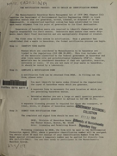 The Notification process