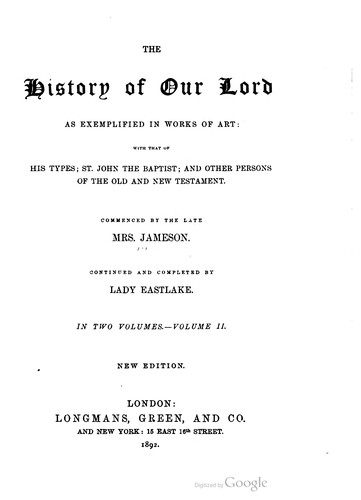 The History Of Our Lord As in works of art