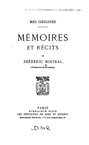 Mes origines: memoires et récits