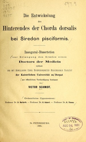 Die Entwickelung des Hinterendes der Chorda dorsalis bei Siredon pisciformis