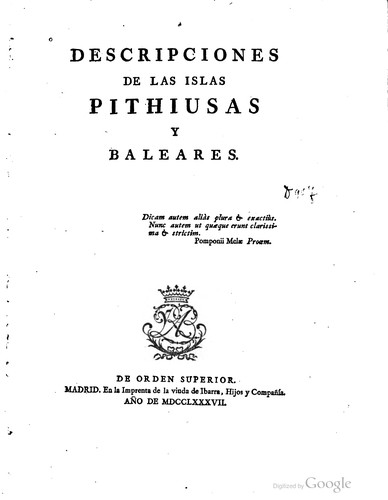 Descripciones de las Islas Pithiusas y Baleares ...