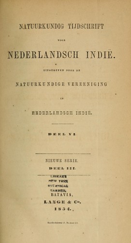 Natuurkundig tijdschrift voor Nederlandsch Indië