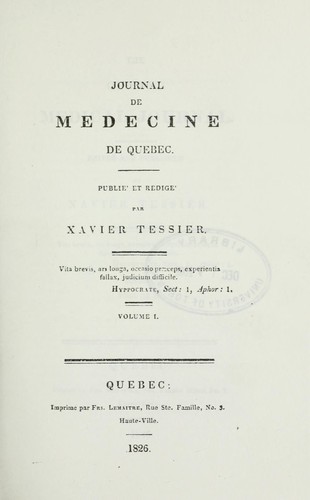 The Quebec medical journal.  Journal de médecine de Québec