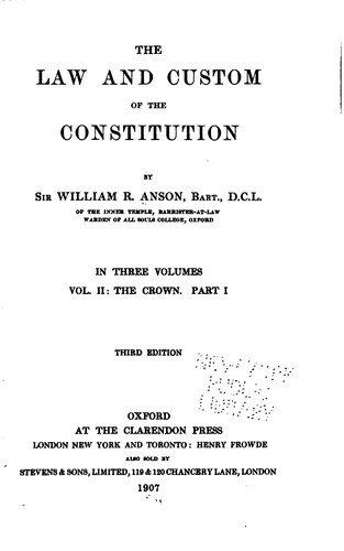 The law and custom of the Constitution