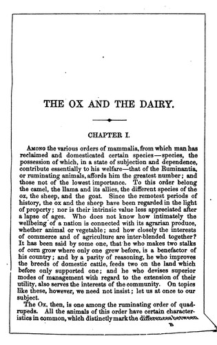 Cattle: their history and various breeds. To which is added the dairy