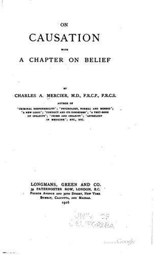 On Causation: With a Chapter on Belief
