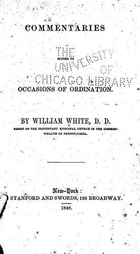 Commentaries suited to occasions of ordination