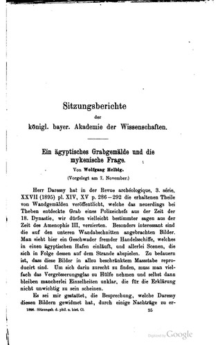 Ein ägyptisches Grabgemälde und die mykenische Frage