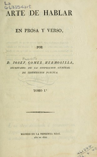 Arte de hablar en prosa y verso