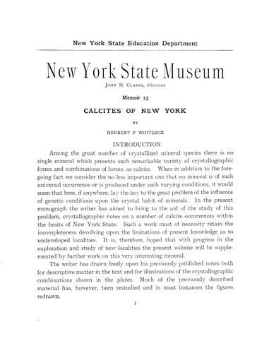 Calcites of New York