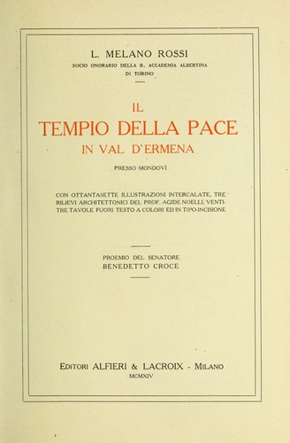 Il Tempio della Pace in Val d'Ermena presso Mondovì