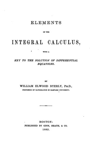 Elements of the integral calculus