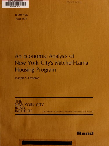 An economic analysis of New York City's Mitchell-Lama housing program