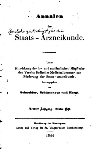 Annalen der Staatsarzneikunde