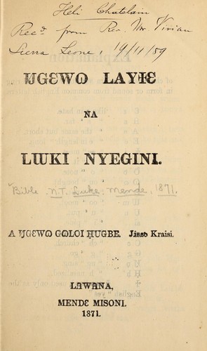 The Gospel according to St. Luke in the Mende language