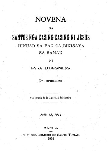 Novena sa santos ng̃a casing casing ni Jesus