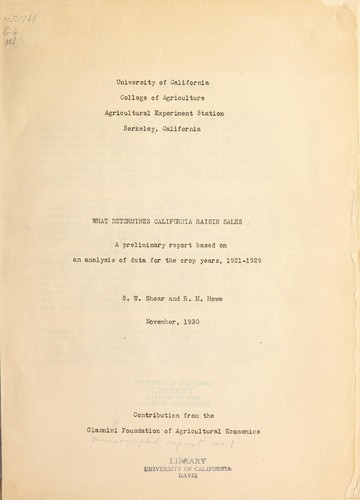 What determines California raisin sales