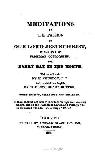 Meditations On The Passion Of Our Lord Jesus Christ