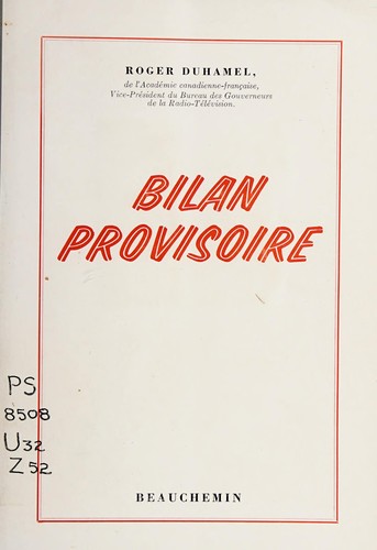 Bilan provisoire