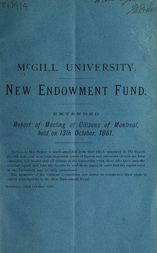 The financial position set forth, report of meeting of citizens of Montreal, held on 13th October, 1881